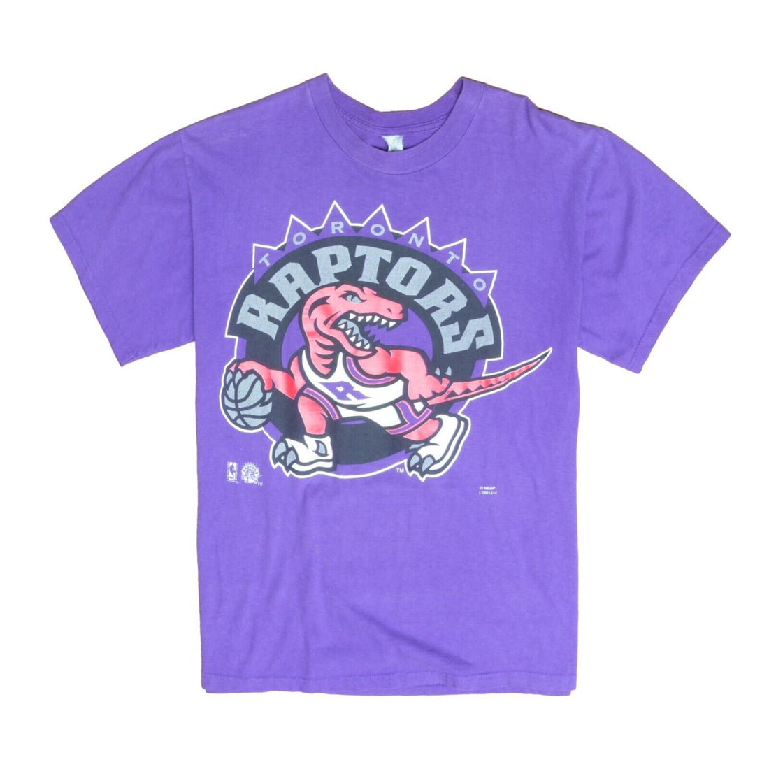 CustomCat Toronto Raptors 90's Dino Retro NBA T-Shirt Purple / 3XL