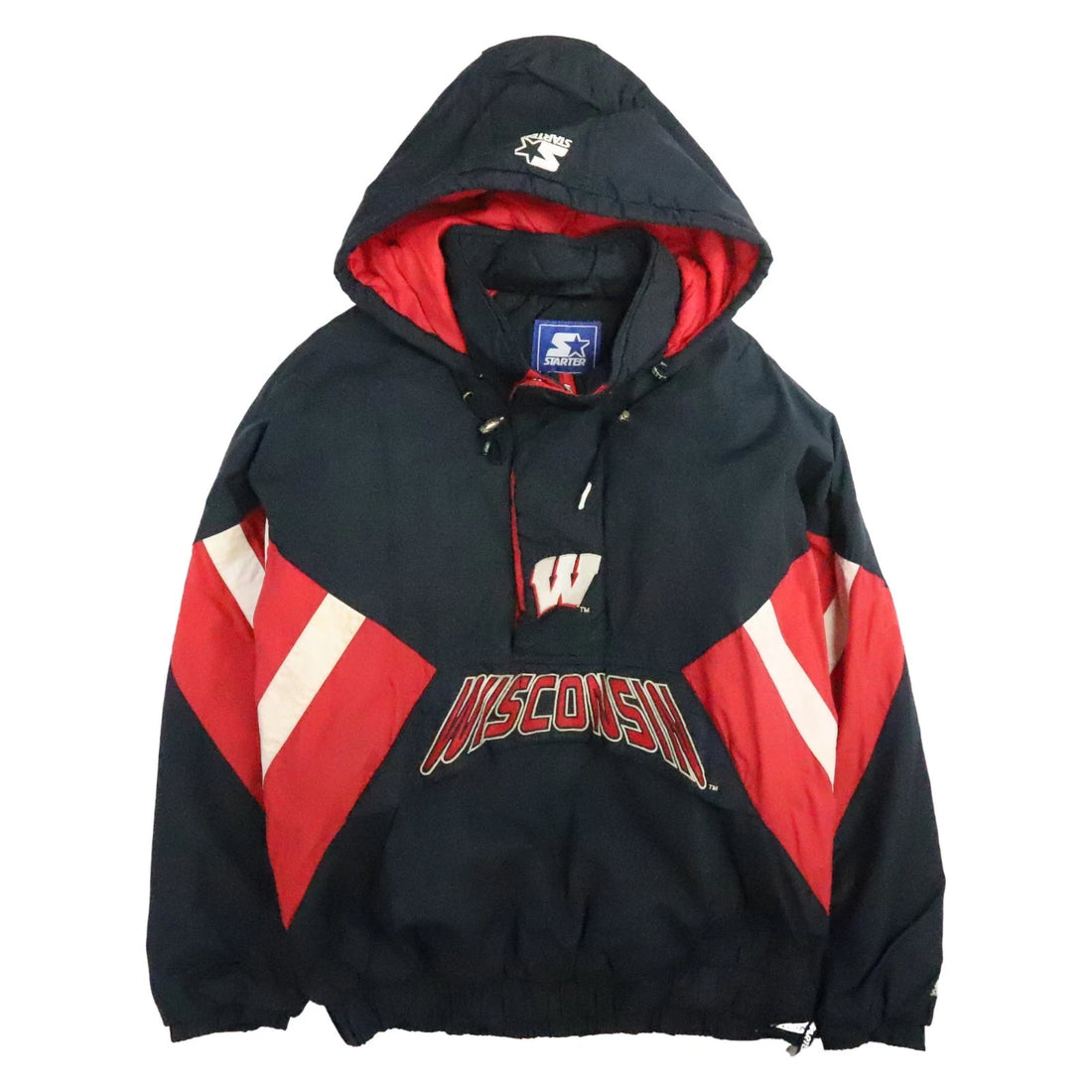 Vintage Wisconsin Badgers Pullover Starter Puffer Jacket XL 90s NCAA