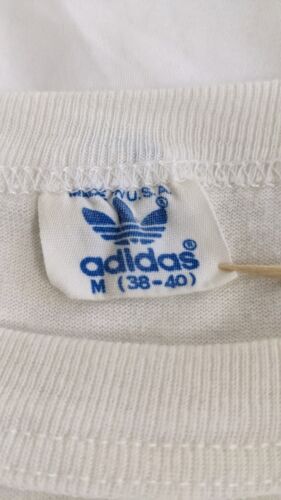 Vintage Adidas Trefoil T-Shirt Size Medium Double Sided 80s