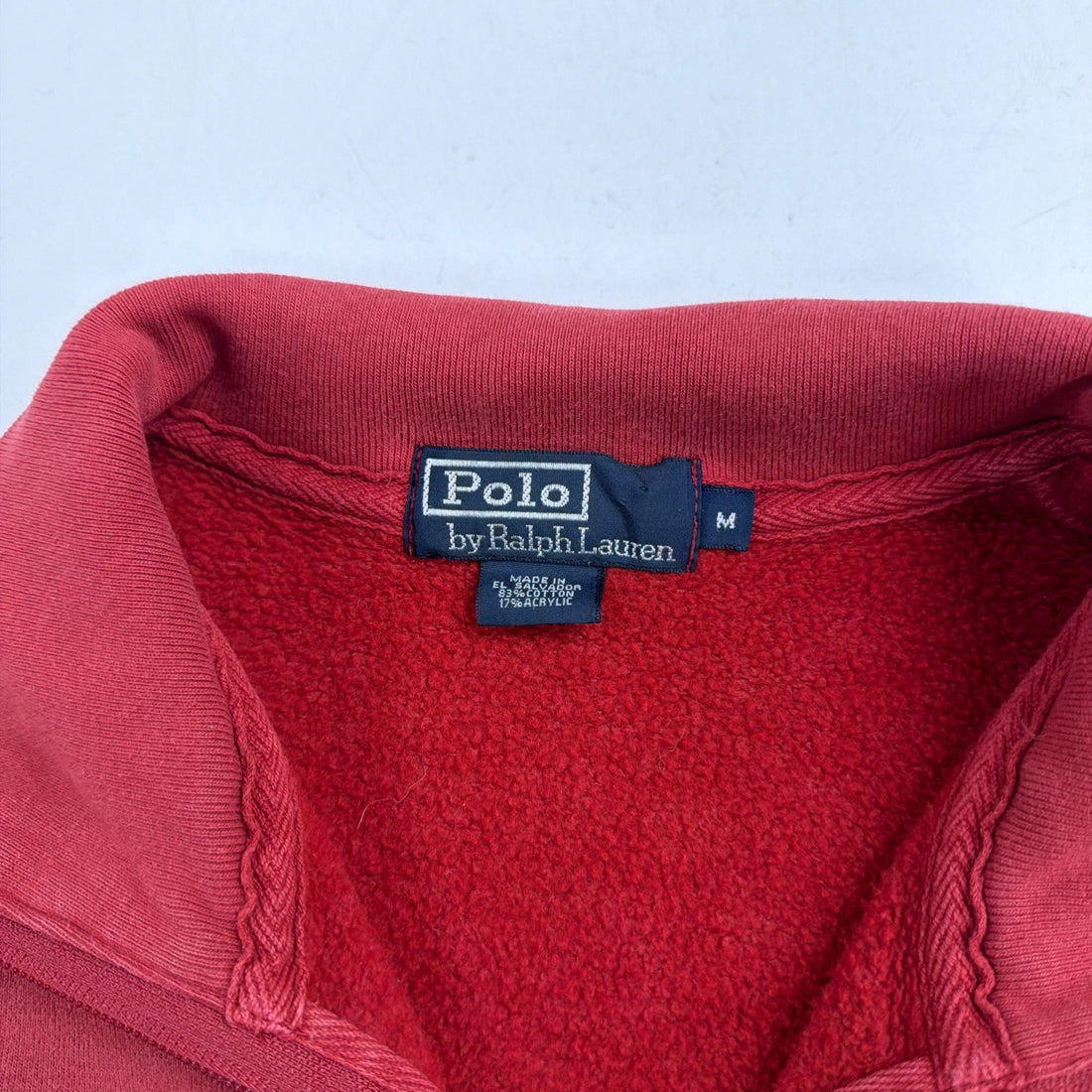 Vintage Polo Ralph Lauren Full Zip Cardigan Sweatshirt Size Medium Red