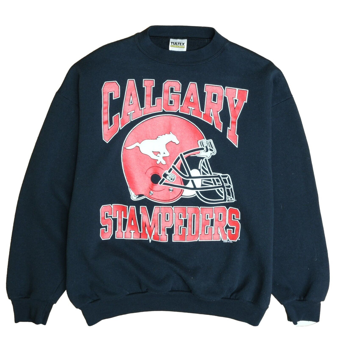 Vintage Calgary Stampeders Helmet Sweatshirt Crewneck Size Large 90s CFL