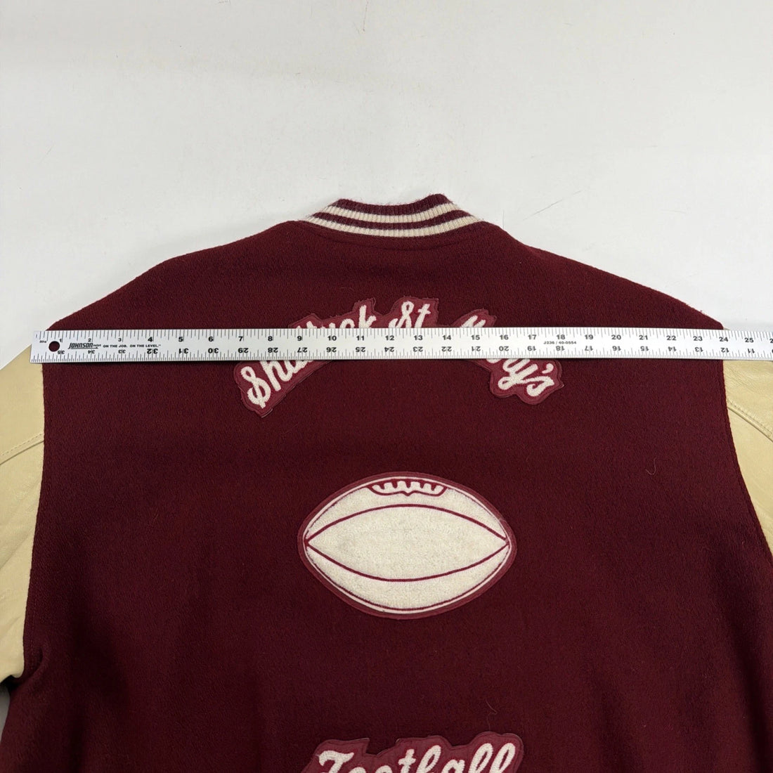 Vintage Shattuck St. Mary's Football Leather Wool Varsity Letterman Jacket 2XL