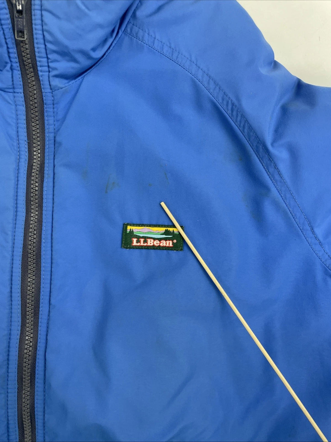 Vintage L.L. Bean Warm Up Fleece Lined Bomber Jacket Size Medium Tall Blue