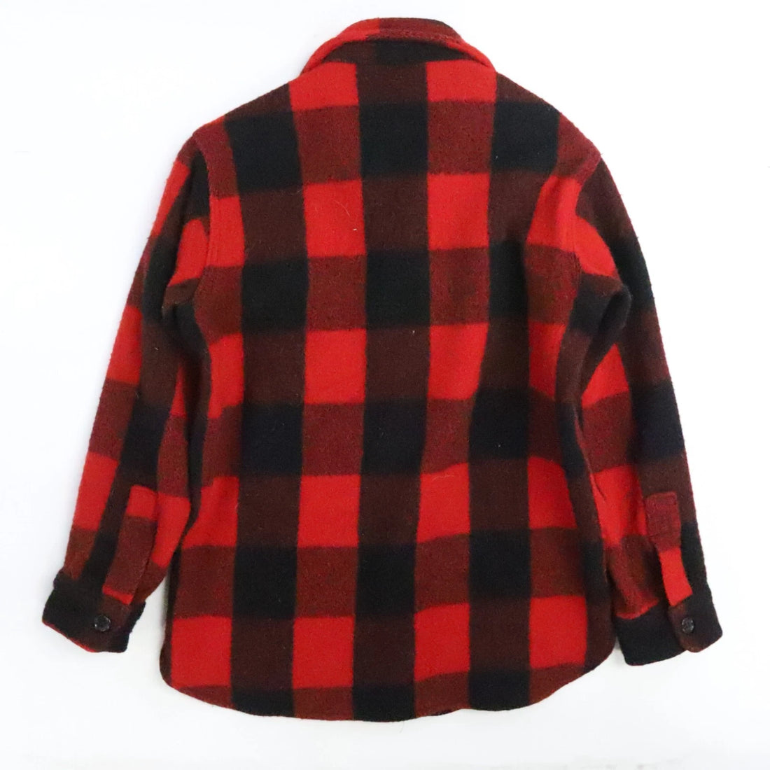 Vintage Woolrich Wool Button Up Shirt Size Medium Red Buffalo Plaid 70s
