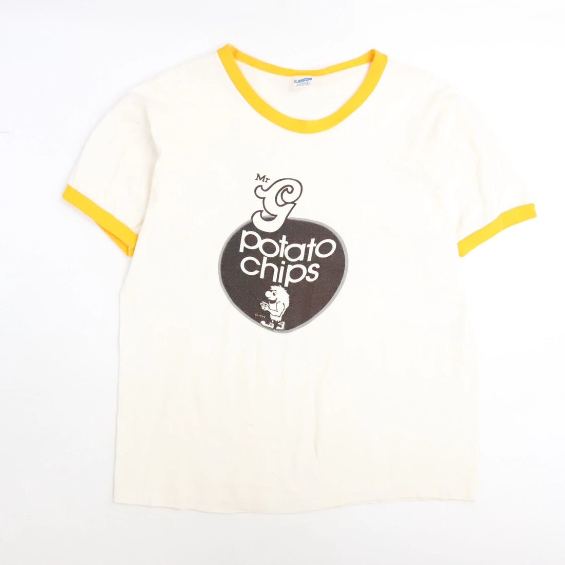 Vintage Mr G Potato Chips Champion Ringer T-Shirt Size Large 80s