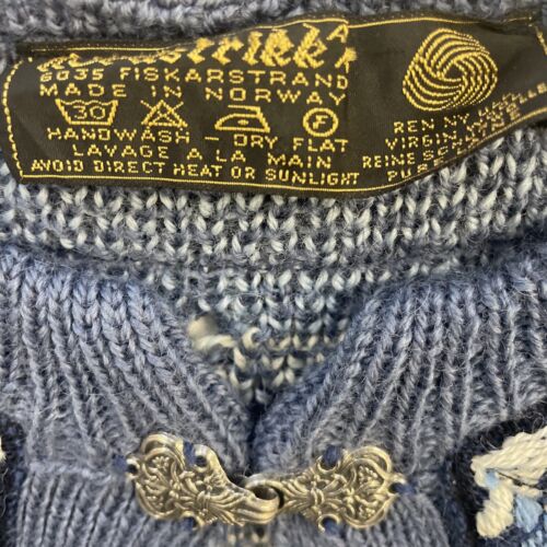Vintage Nordstrikk Wool Cardigan Sweater Size Large Fair Isle