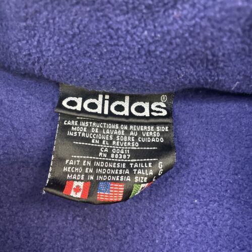 Vintage Adidas Pullover Fleece Jacket Size Large Purple