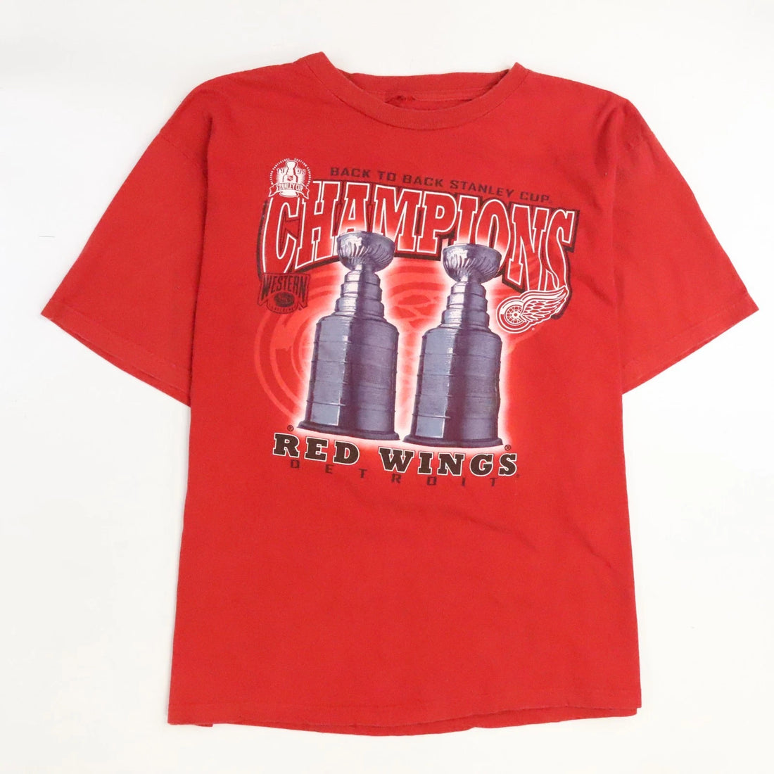 Vintage Detroit Red Wings Stanley Cup Champs Logo 7 T-Shirt Size XL 1998 90s NHL