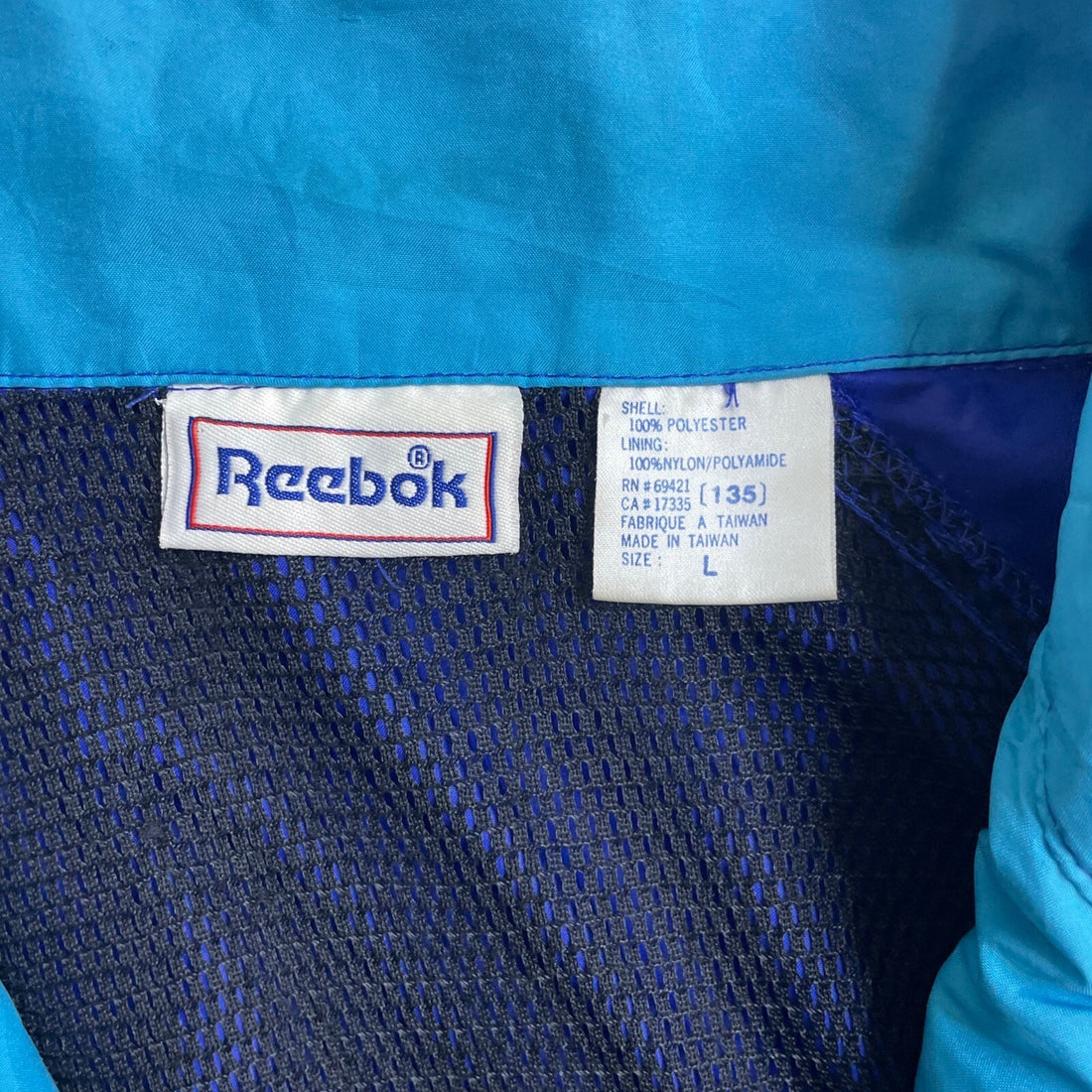 Vintage Reebok Windbreaker Light Jacket Size Large