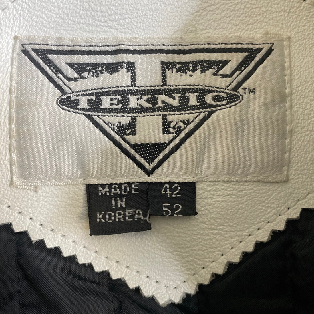 Vintage Teknic Leather Racing Jacket Size 42 Blue