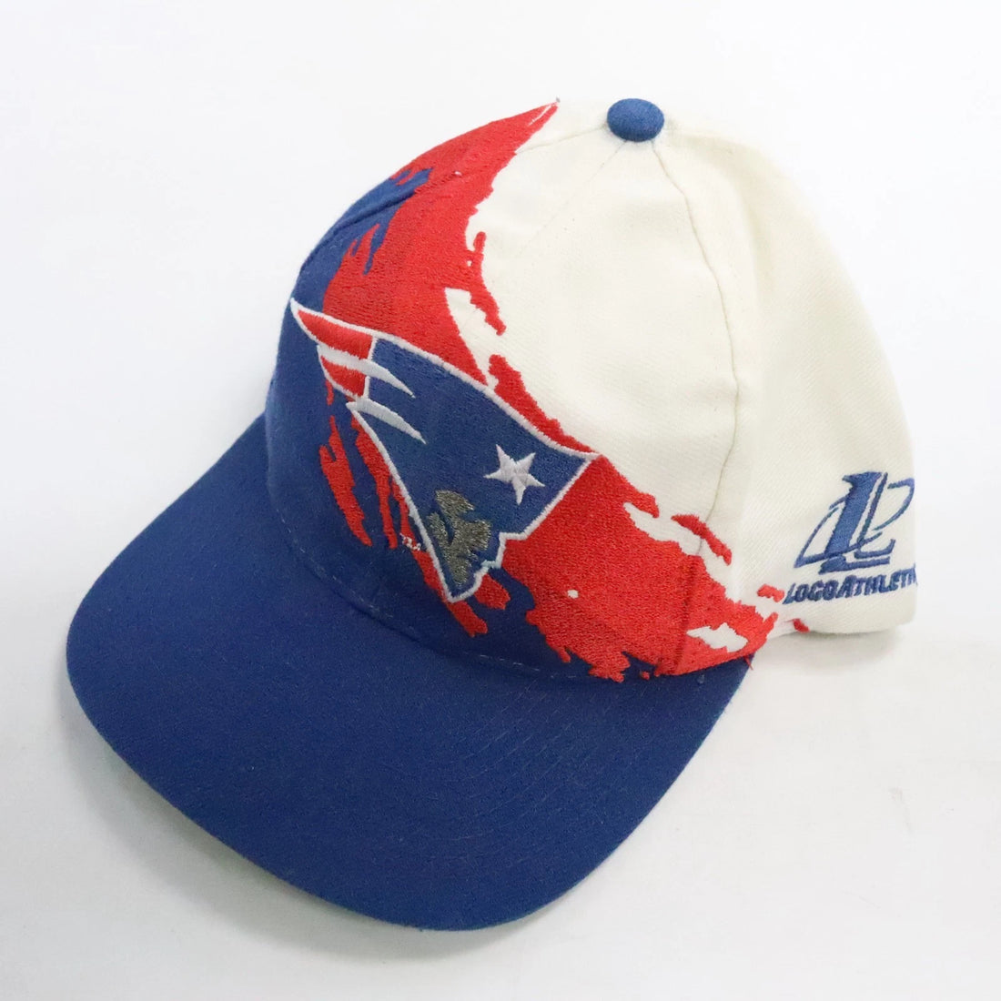 Vintage New England Patriots Wool Logo Athletic Splash Snapback Hat Cap OSFA NFL
