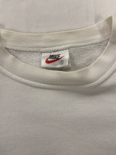 Vintage Nike Sweatshirt Crewneck Size Small White Embroidered Swoosh 90s
