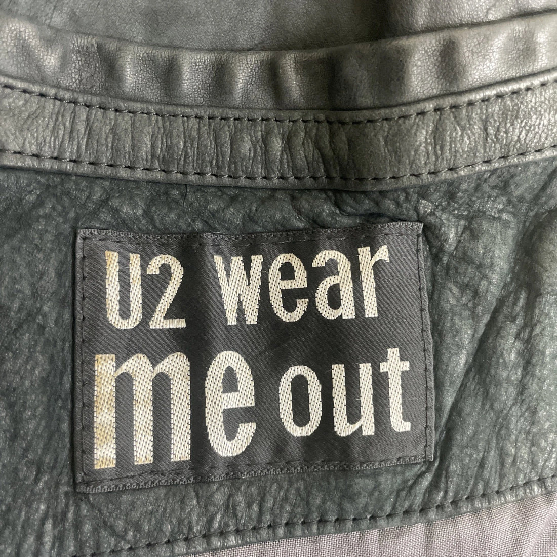 Vintage U2 Wear Me Out Leather Bomber Jacket Size 2XL