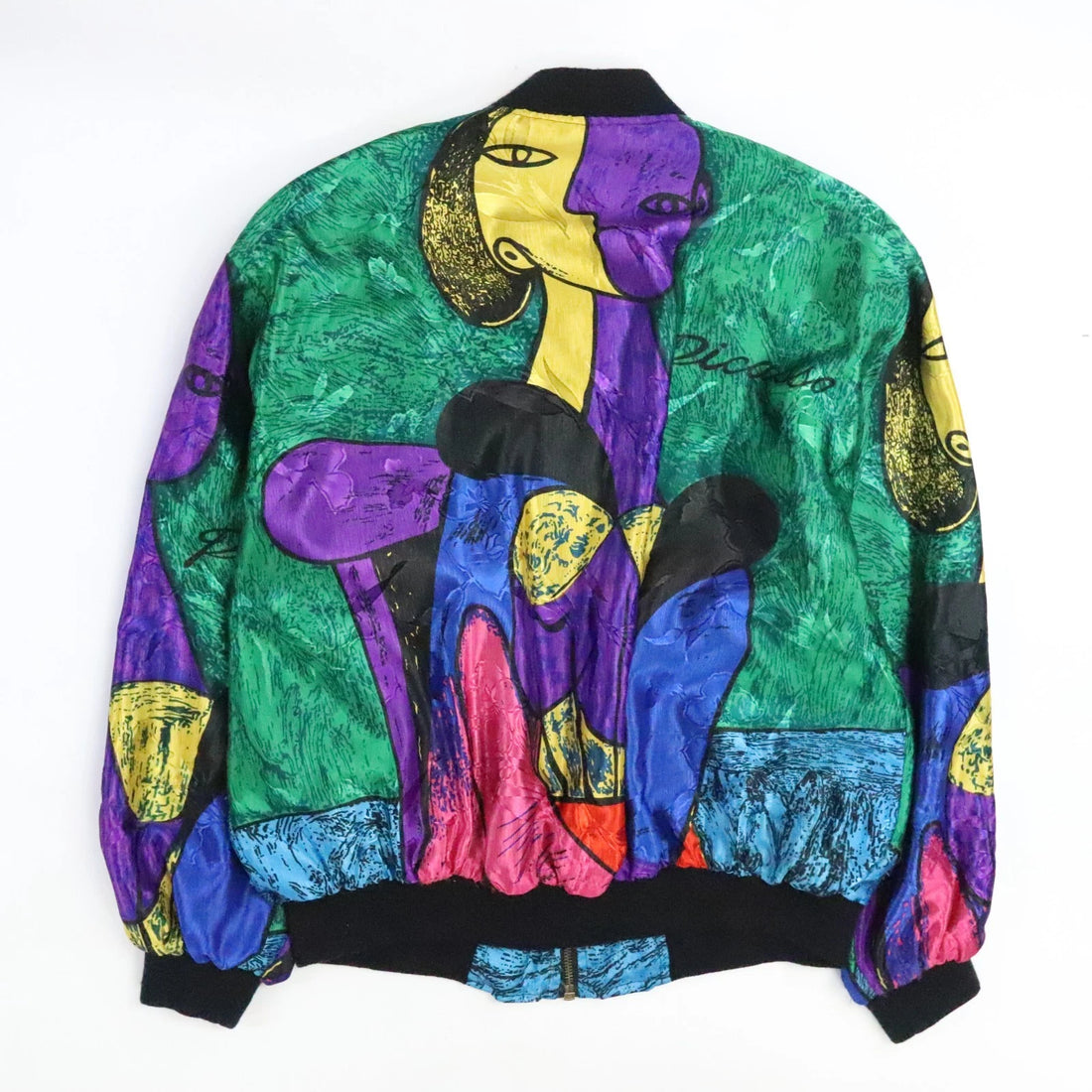 Vintage Picasso Bomber Jacket Size Large Art All Over Print