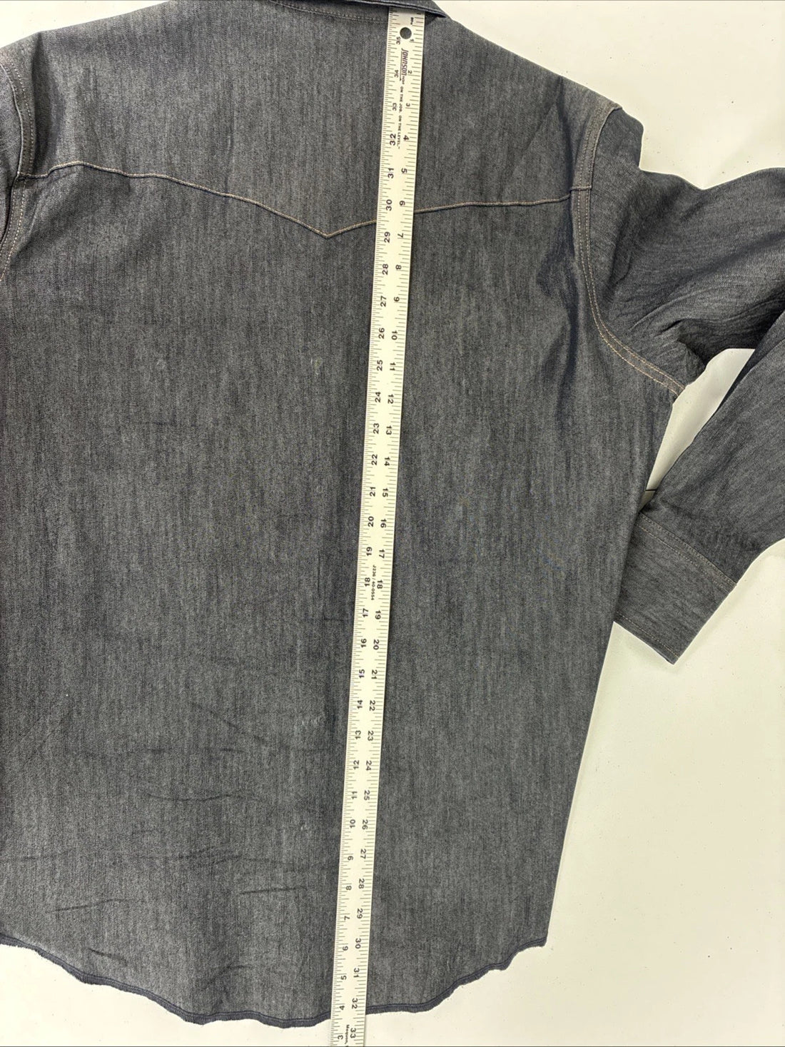 Wrangler Western Denim Pearl Snap Shirt Size Large