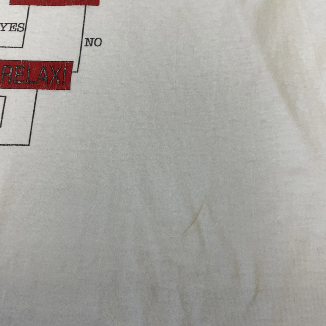 Vintage Computer Problem Solving Flowchart Parody T-Shirt XL Tech Humor 90s