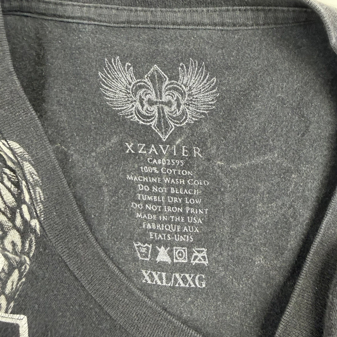 Xzavier Skull Cross T-Shirt Size 2XL All Over Print Y2K Style