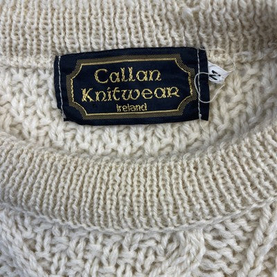Vintage Callan Knitwear Fisherman Cable Knit Sweater Size Medium