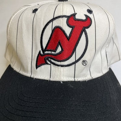 Vintage New Jersey Devils Snapback Hat Cap Pinstripe 90s NHL