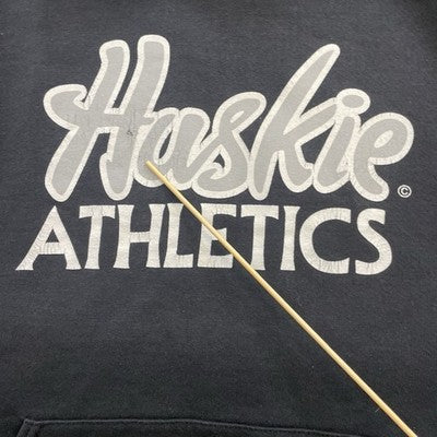 Vintage Huskie Athletic Sweatshirt Hoodie Size Medium Black