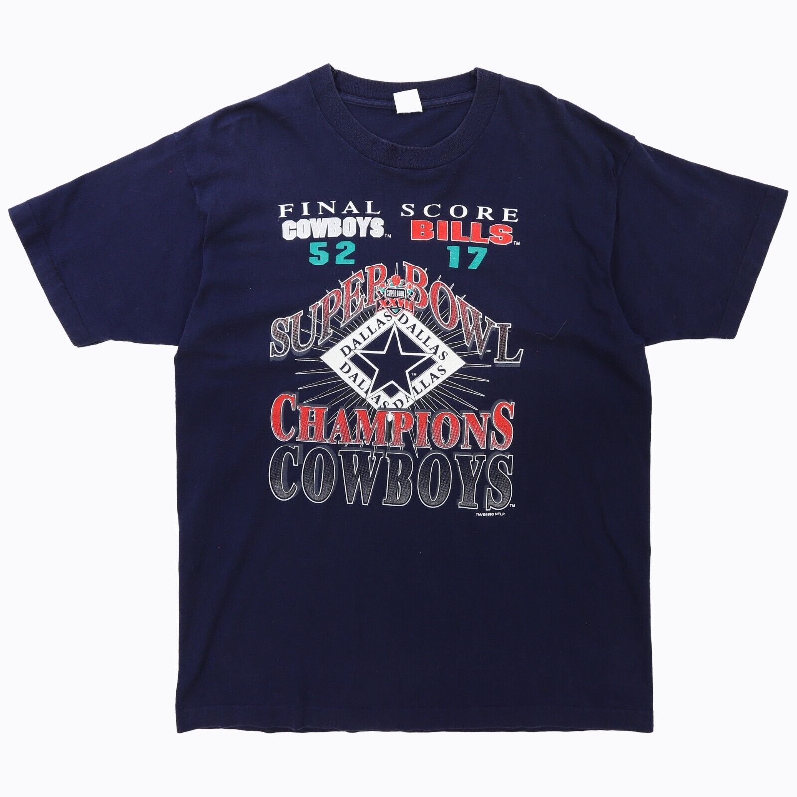 Vintage Dallas Cowboys Super Bowl XXVII Champions T-Shirt Size XL 1993 –  Throwback Vault