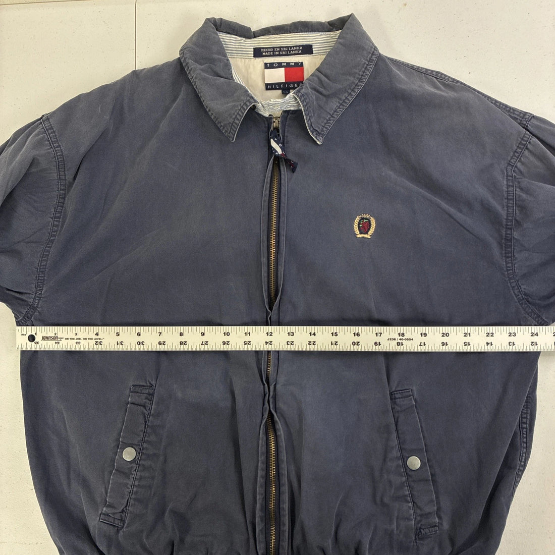 Vintage Tommy Hilfiger Harrington Bomber Jacket Size Large Blue
