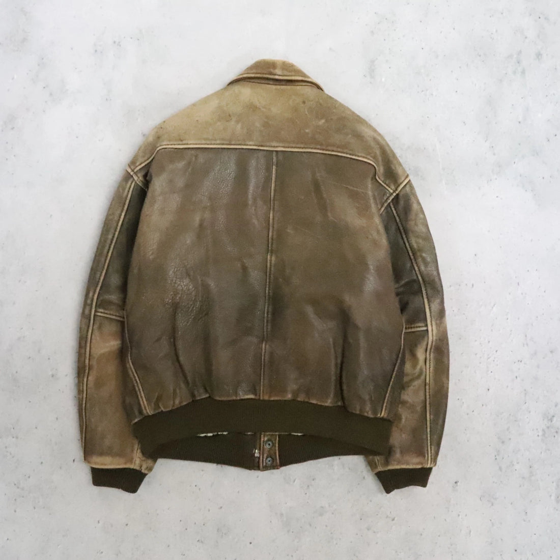 Vintage J.Riggins Leather Bomber Jacket Size Large