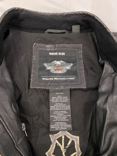 Harley Davidson Motorcycle Café Racer Leather Jacket Size Large Riding Gear