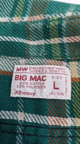 Vintage Big Mac Button Up Shirt Size Large Plaid