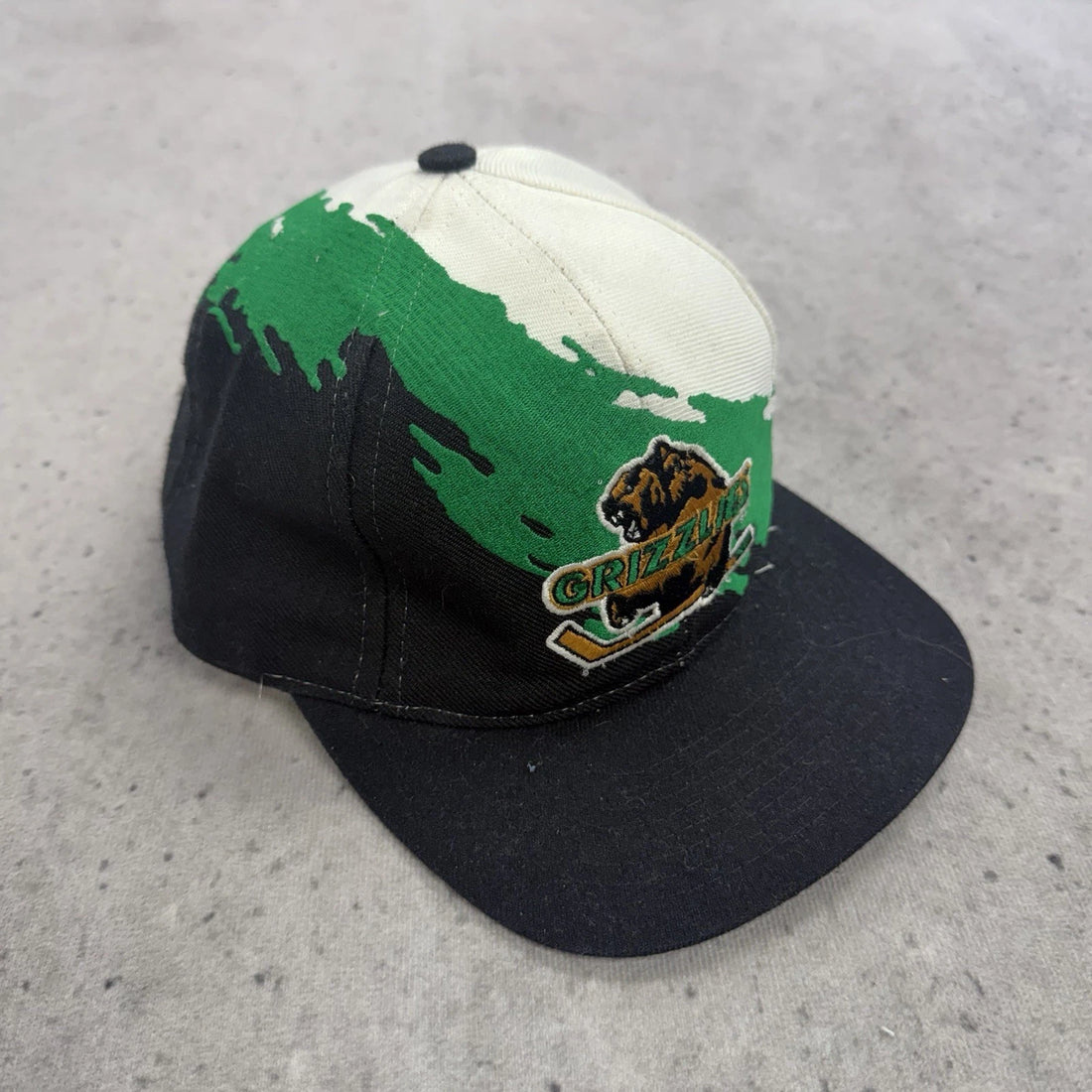 Vintage Denver Grizzlies Splash Logo Athletic Snapback Hat Cap OSFA IHL