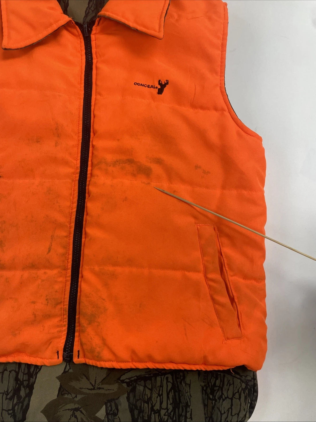 Vintage Trebark Camo Vest Jacket Size Medium Reversible
