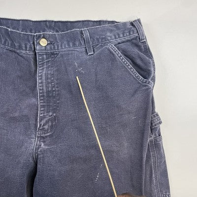 Vintage Carhartt Canvas Carpenter Work Pants Size 38 X 34 Blue