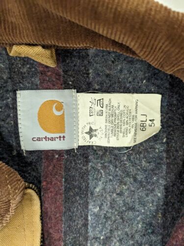 Vintage Carhartt Canvas Detroit Work Jacket Size 54 Brown Blanket Lined