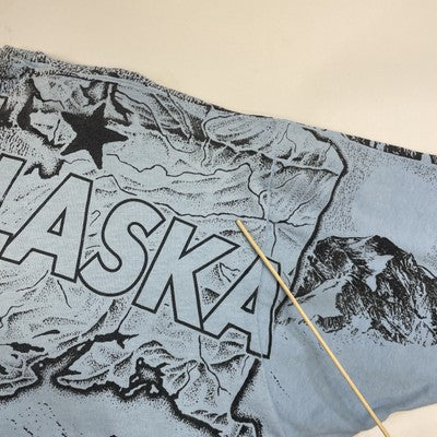 Vintage Alaskan Dog Sled T-Shirt Size XL All Over Print