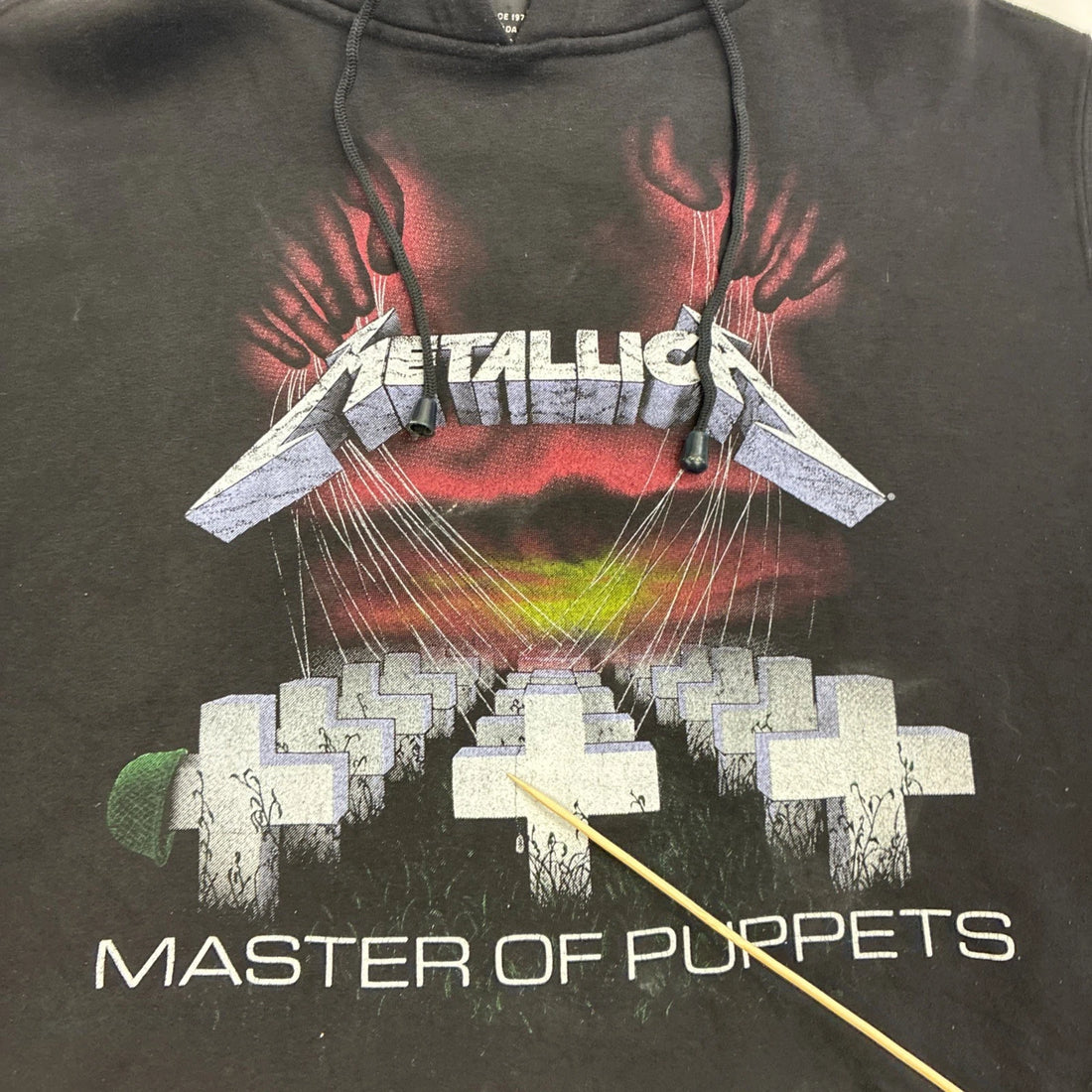 Vintage Metallica Master Of Puppets Artimonde Band Sweatshirt Hoodie Size Medium