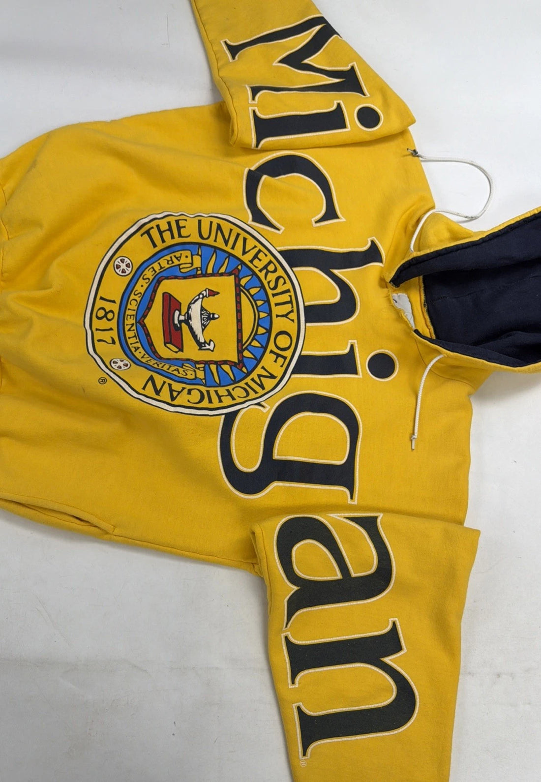 Vintage Michigan Wolverines Spell Out Sweatshirt Hoodie Size XL 90s NCAA