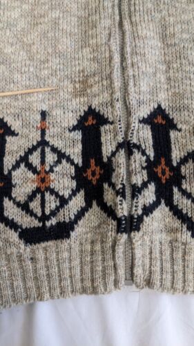 Vintage Tundra Wool Knit Full Zip Cardigan Sweater Size Small Aztec