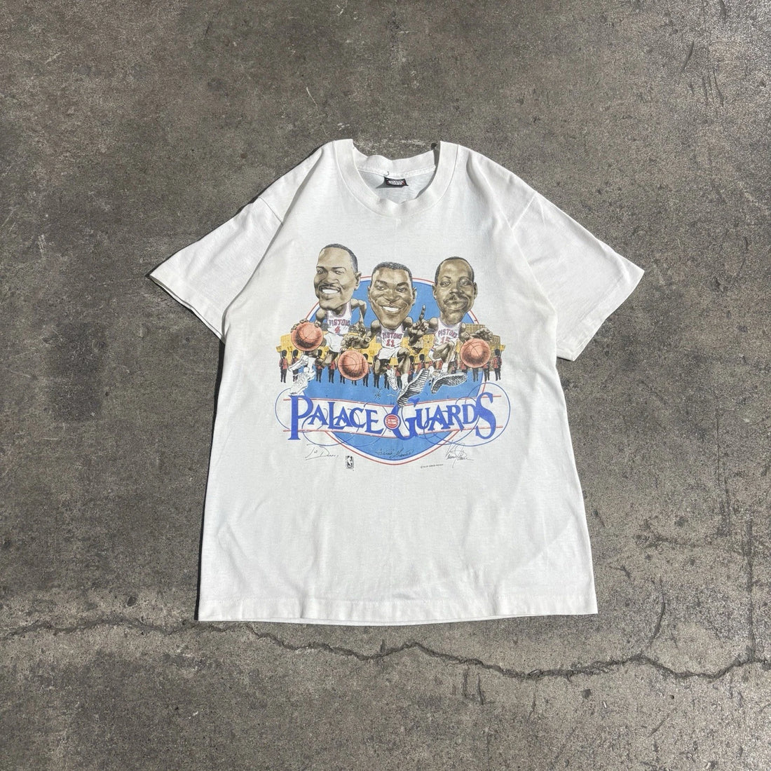 Vintage Detroit Pistons Palace Guards Caricature T-Shirt Size Large NBA