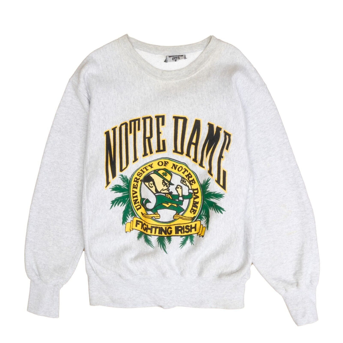 Vintage Notre Dame Fighting Irish Crest Sweatshirt Crewneck Size Large NCAA