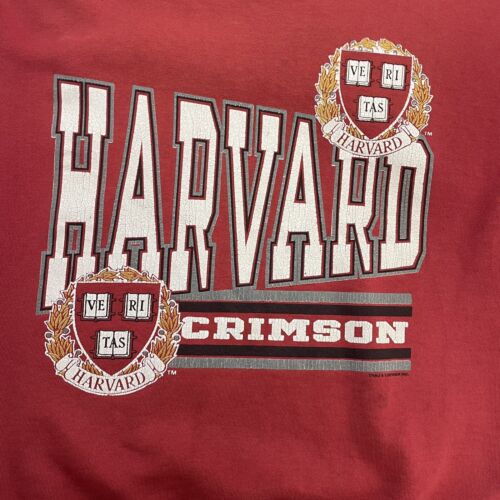 Vintage Harvard Crimson Crest Crewneck Sweatshirt Large 90s NCAA