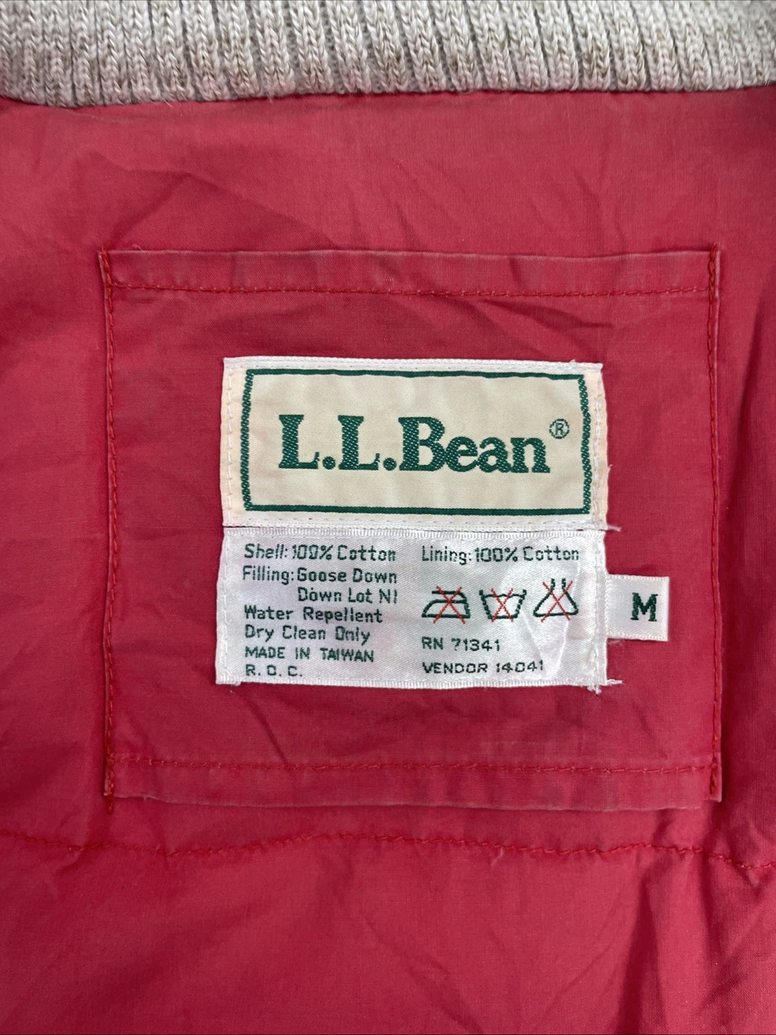 Vintage L.L. Bean Puffer Jacket Size Medium Goose Down Insulated