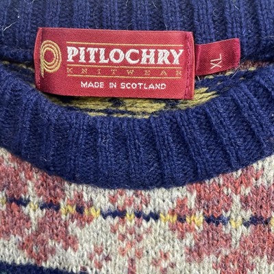 Vintage Pitlochry Wool Knit Crewneck Sweater Size XL Fair Isle