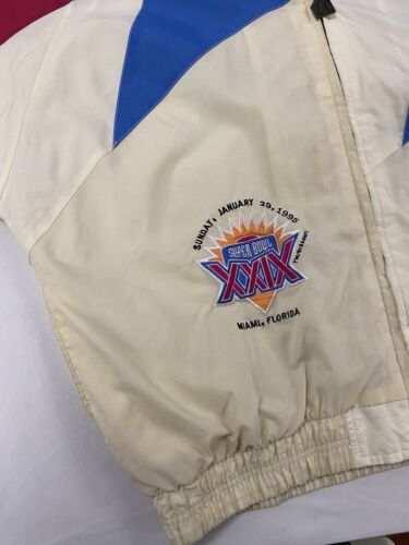 Vintage Super Bowl XXIX Logo Athletic Sharktooth Windbreaker Jacket XL 1995 NFL