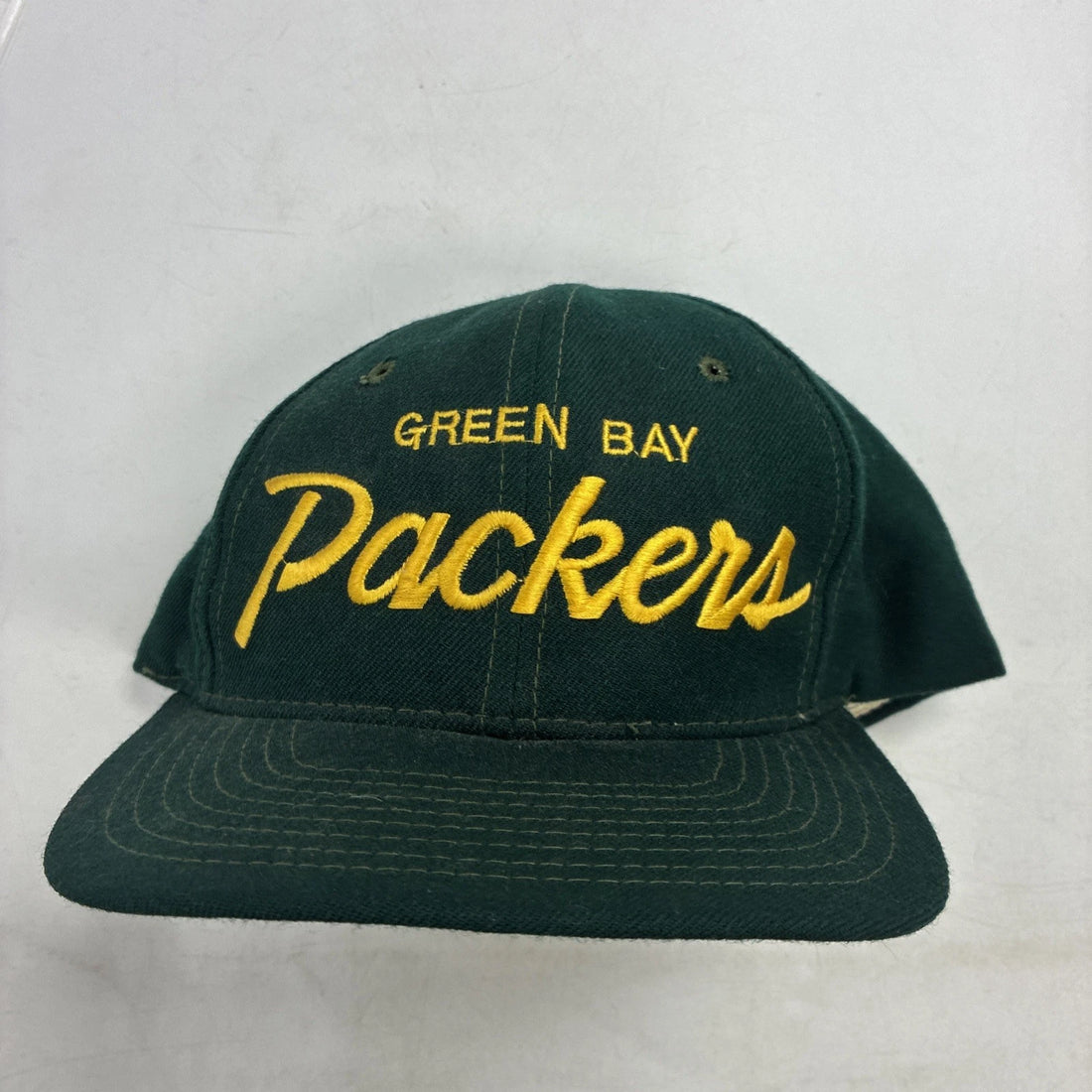 Vintage Green Bay Packers Script Wool Snapback Hat Cap OSFA NFL