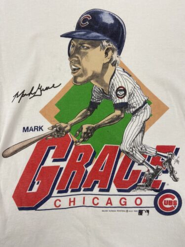 Vintage Mark Grace Chicago Cubs Caricature Salem T-Shirt Size Small 1989  80s MLB