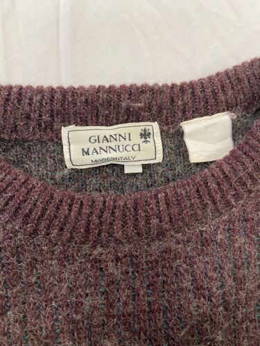 Vintage Gianni Mannucci Wool Sweater Crewneck Size Large Pullover Made Italy