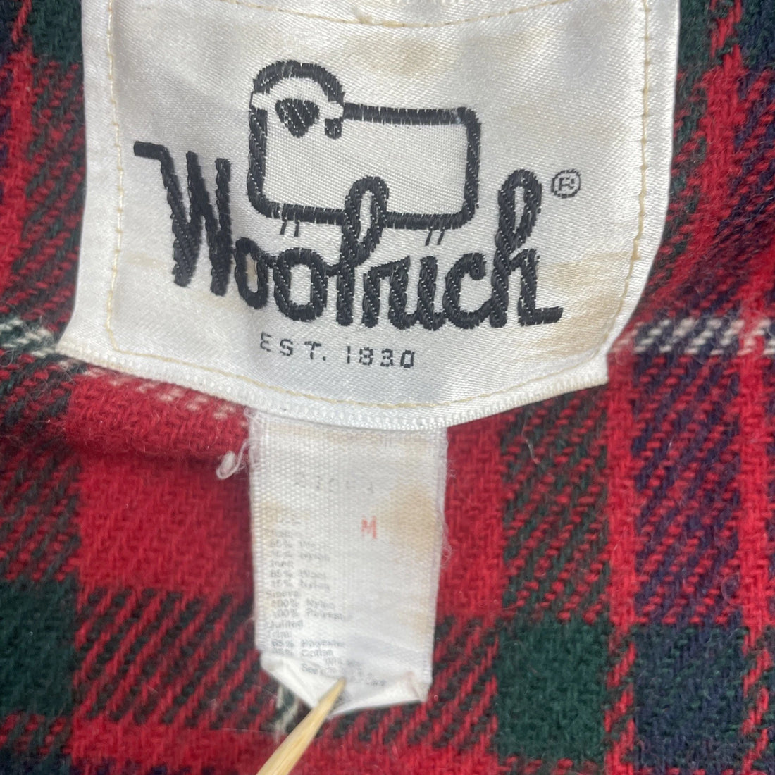 Vintage Woolrich Wool Coat Jacket Size Medium Gray Plaid Lined