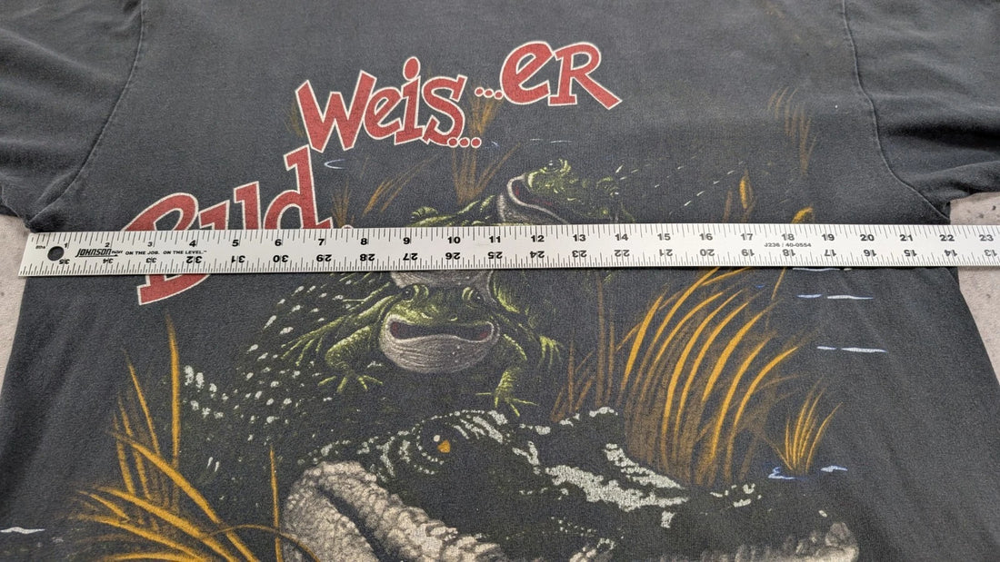 Vintage Budweiser Frog Crocodile Alligator This Bud's For You T-Shirt Large 90s
