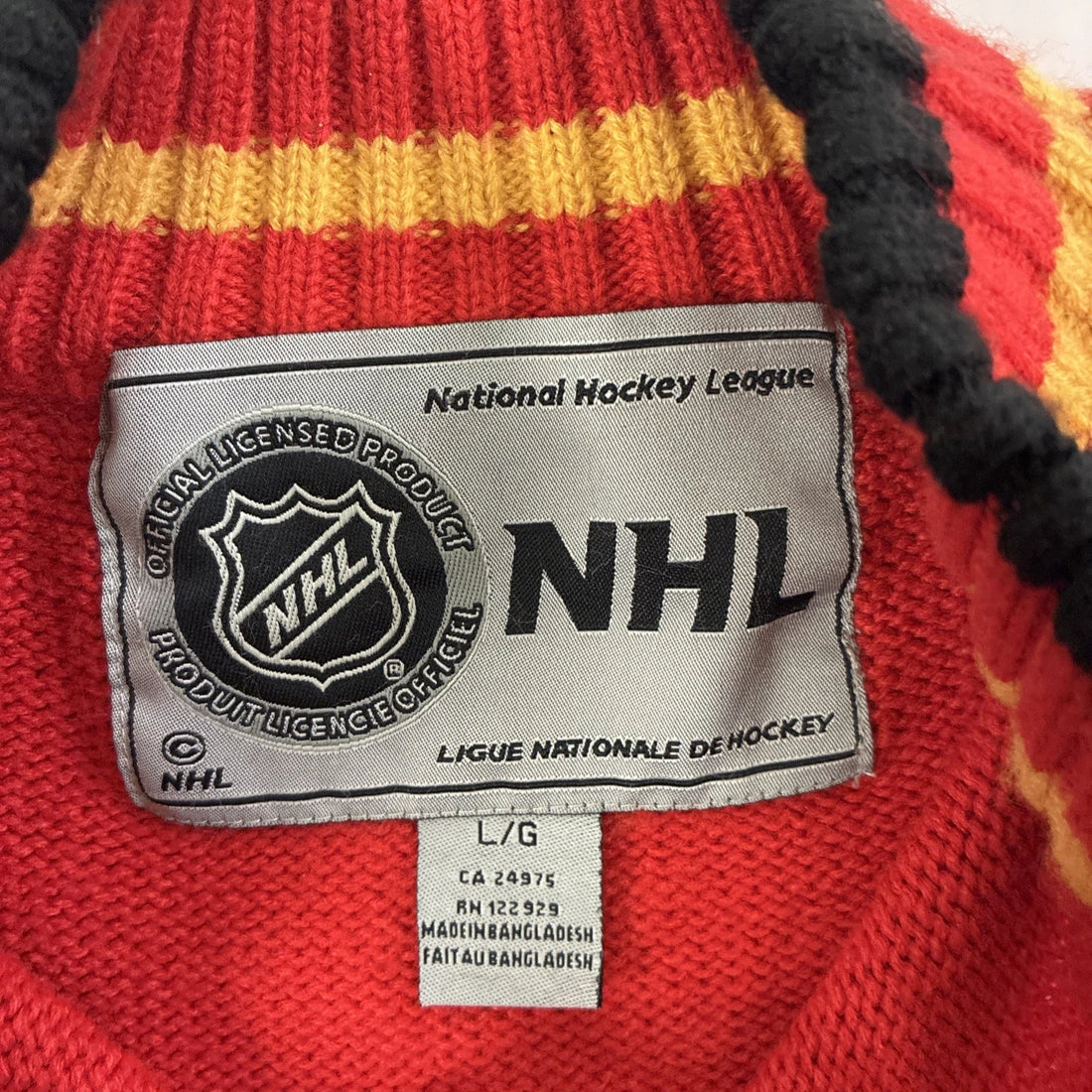Calgary Flames 1/4 Zip Pullover Sweater Size Large NHL