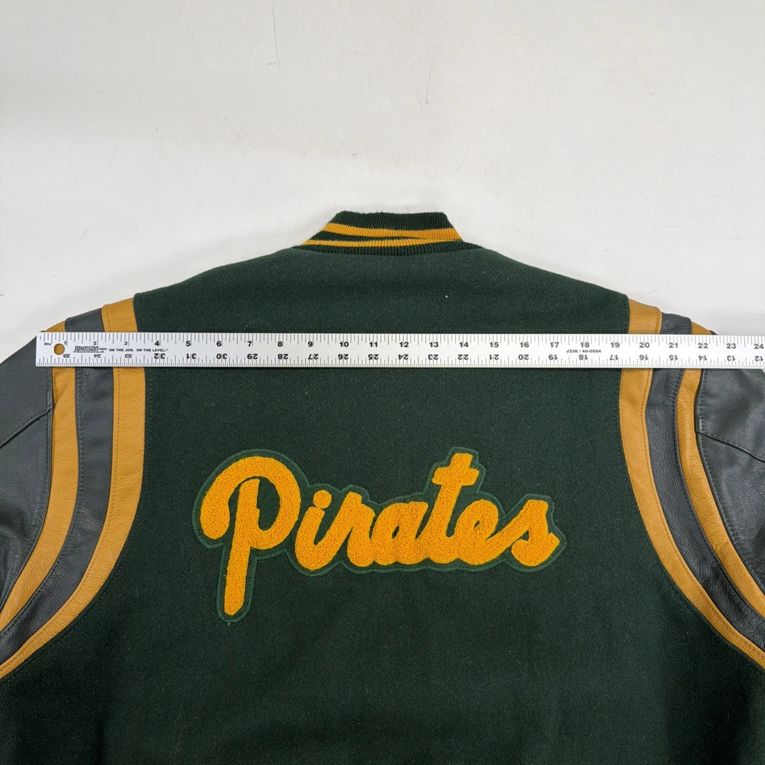 Vintage PC Pirates Leather Wool Varsity Letterman Jacket Large